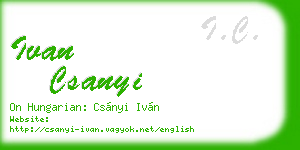 ivan csanyi business card