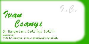 ivan csanyi business card